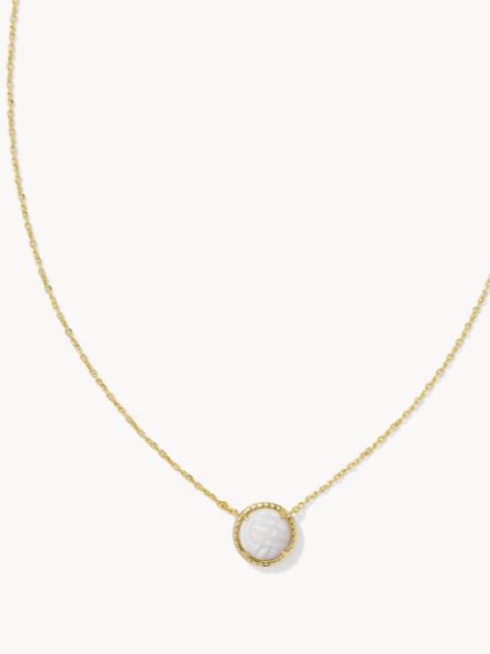 Kendra Scott Gold Volleyball Necklace In White